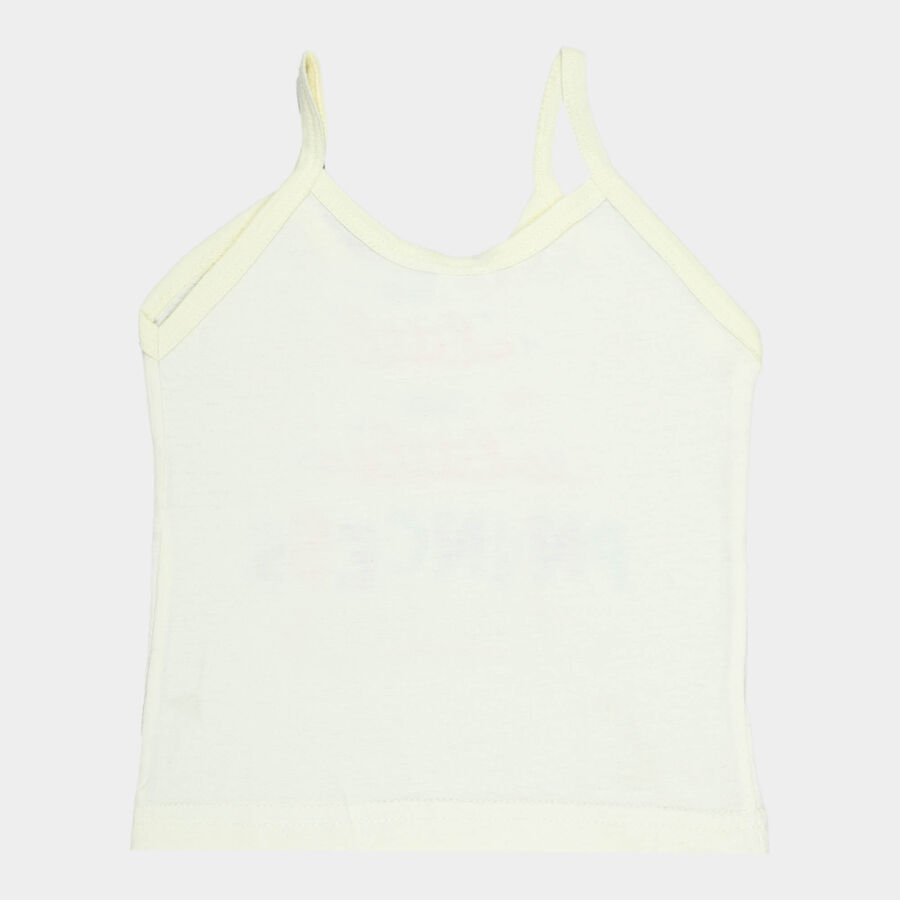 Girls Cotton Solid Vest, Yellow, large image number null