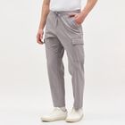 Men's Light Grey Slim Fit Cargo Trousers, Light Grey, small