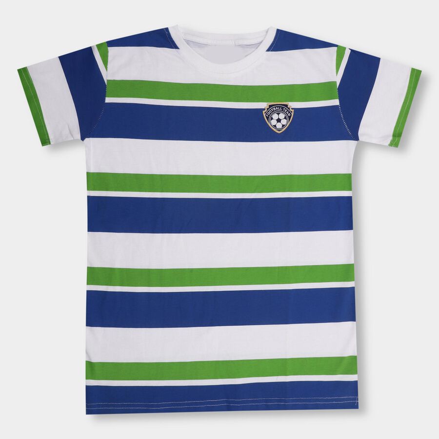 Boys' 100% Cotton Half Sleeves T-Shirt , हल्का हरा, large image number null