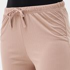 Women's Muted Charcoal Gray Elastic Waist Pyjama, भूरा, small