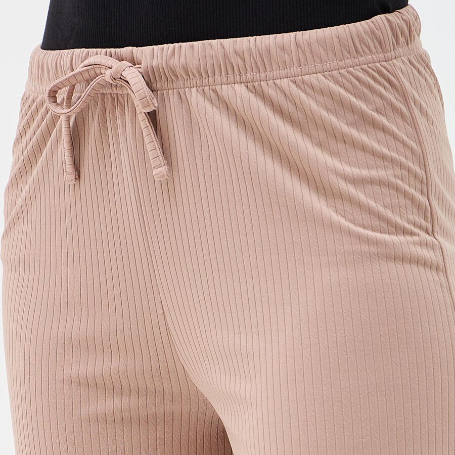 Women's Muted Charcoal Gray Elastic Waist Pyjama, भूरा, large