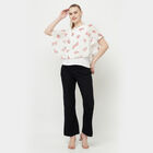Printed Short Sleeve Top, White, small image number null