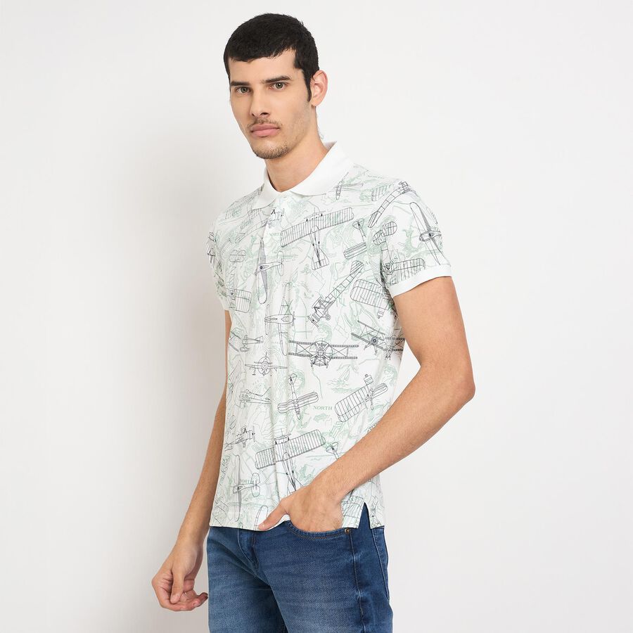 Men's 100% Cotton Collared Half Sleeves T-Shirt , हल्का हरा, large image number null