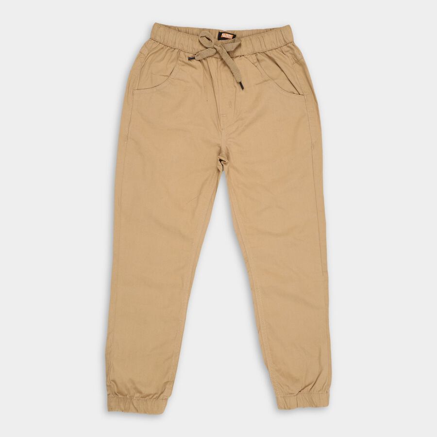 Boys'100% Cotton Trousers, Khaki, large image number null