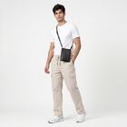 Men's Silver Slim Fit Cargo Trousers, सिल्वर, small