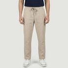 Men's Grey Slim Fit Casual Trousers, हल्का ग्रे, small