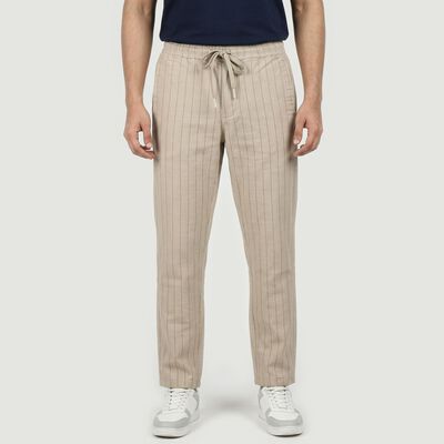 Men's Grey Slim Fit Casual Trousers