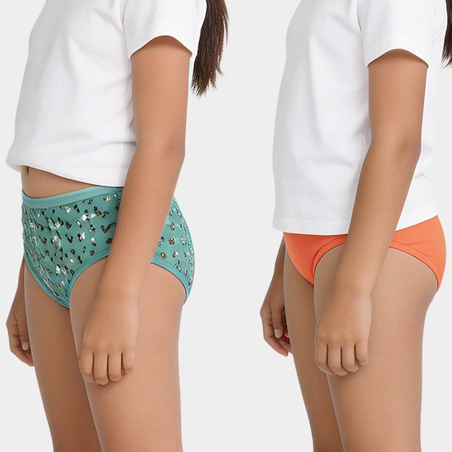 Girls Green Regular Fit Solid Panty, हल्का हरा, large