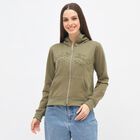 Women's Muted Olive Green Hooded Casual Sweatshirt, ओलिव, small image number null