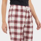 Women's Wine Straight Fit Checked Cotton Pyjama, Wine, small