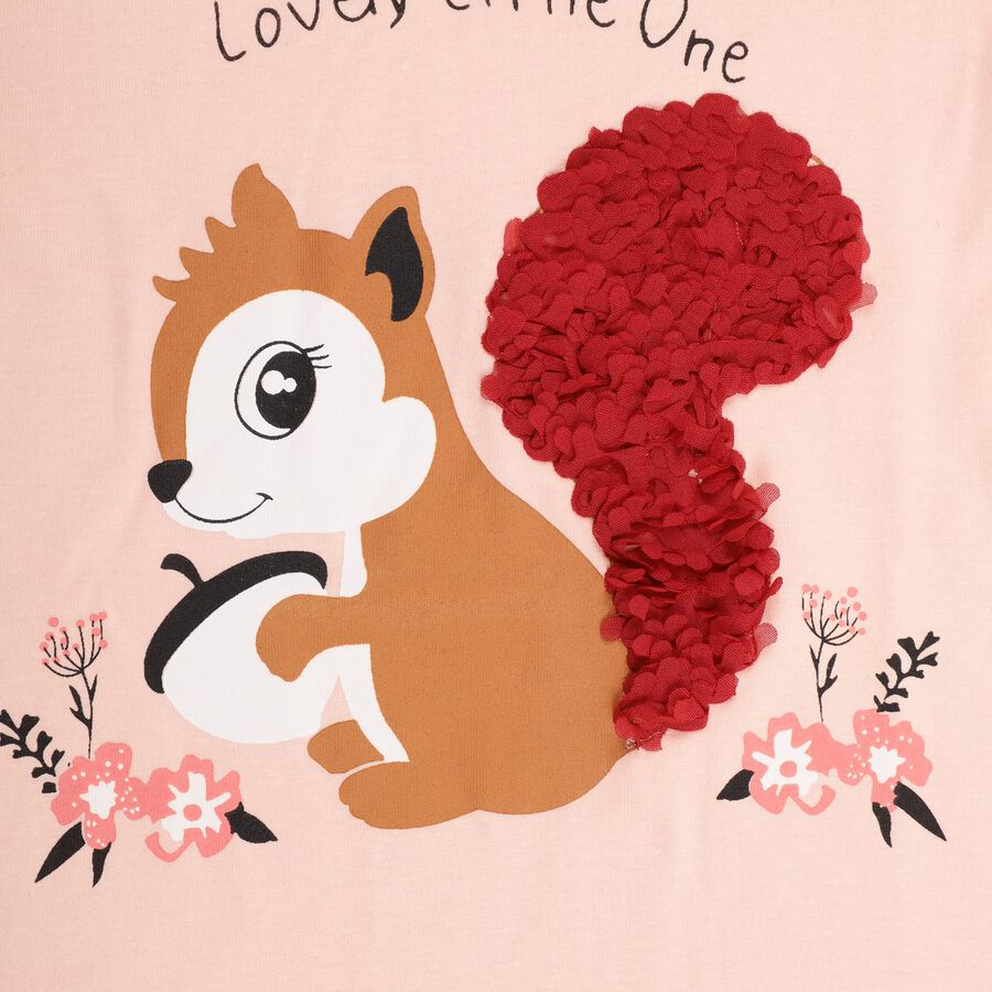 Girls' 100% Cotton T-Shirt , पीच, large image number null