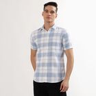 Men's Light Blue Cotton Half Sleeve Classic Casual Shirt, Light Blue, small image number null