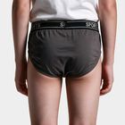 Boys Grey Regular Fit Solid Briefs, गहरा ग्रे, small
