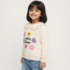 Girls Light Beige Crew Neck Casual Sweatshirt, Beige, small image number null