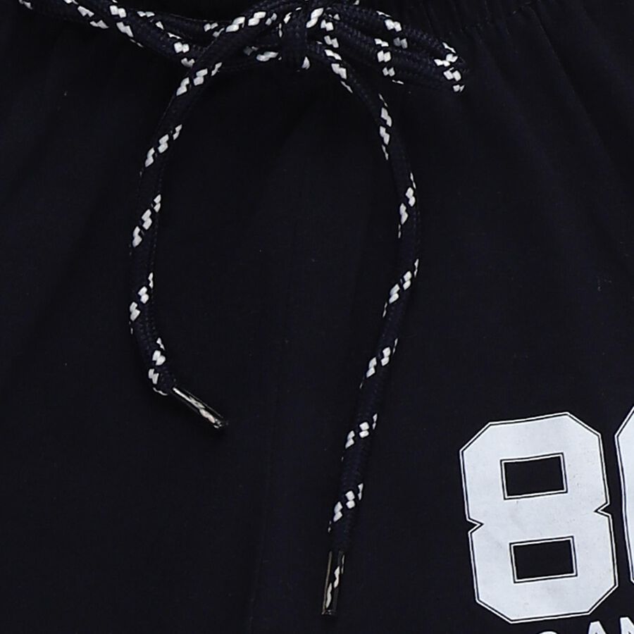 Boys' Navy Blue Regular Fit Colour Blocked Pyjama, Navy Blue, large