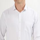 Men's Rich Eggshell White Classic Formal Shirt, सफ़ेद, small