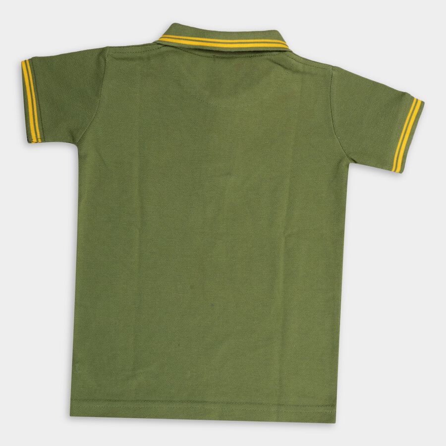 Boys' Half Sleeves T-Shirt, ओलिव, large image number null