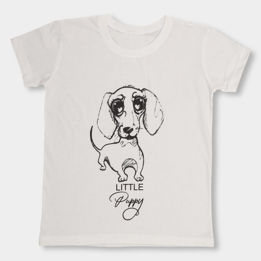 Girls' T-Shirt, ऑफ व्हाइट, large image number null
