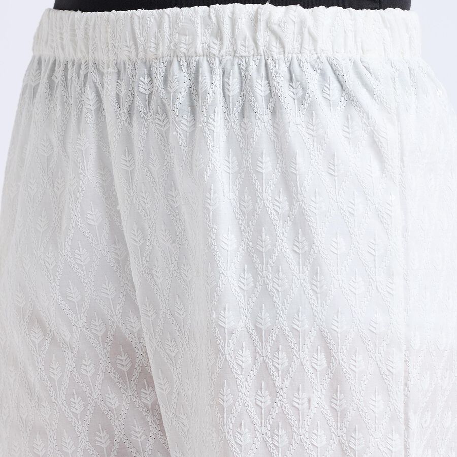 Ladies' 100% Cotton Palazzos , Off White, large image number null