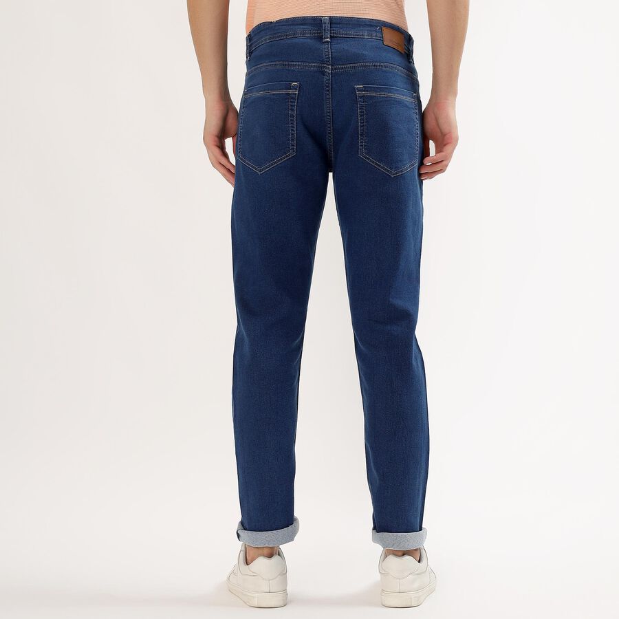 Men's Deep Blue Slim Fit Classic Jeans, Mid Blue, large image number null