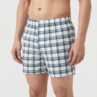 Men's White Relaxed Fit Checked Boxers, सफ़ेद, small
