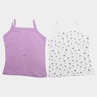 Girls' Lilac Cotton Square Neck Sleeveless Vest, लाइलेक, small