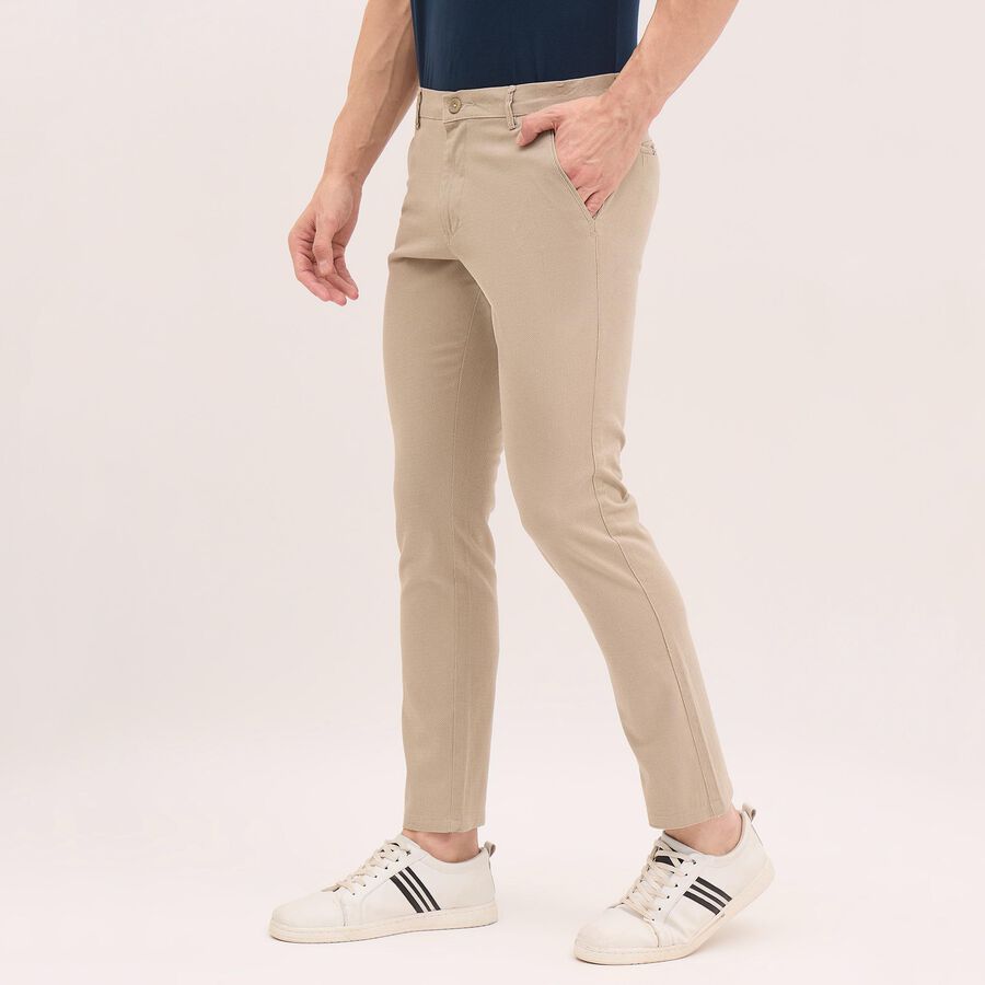 Men's Cross Pocket Slim Fit Casual Trousers , गहरा पीला, large image number null
