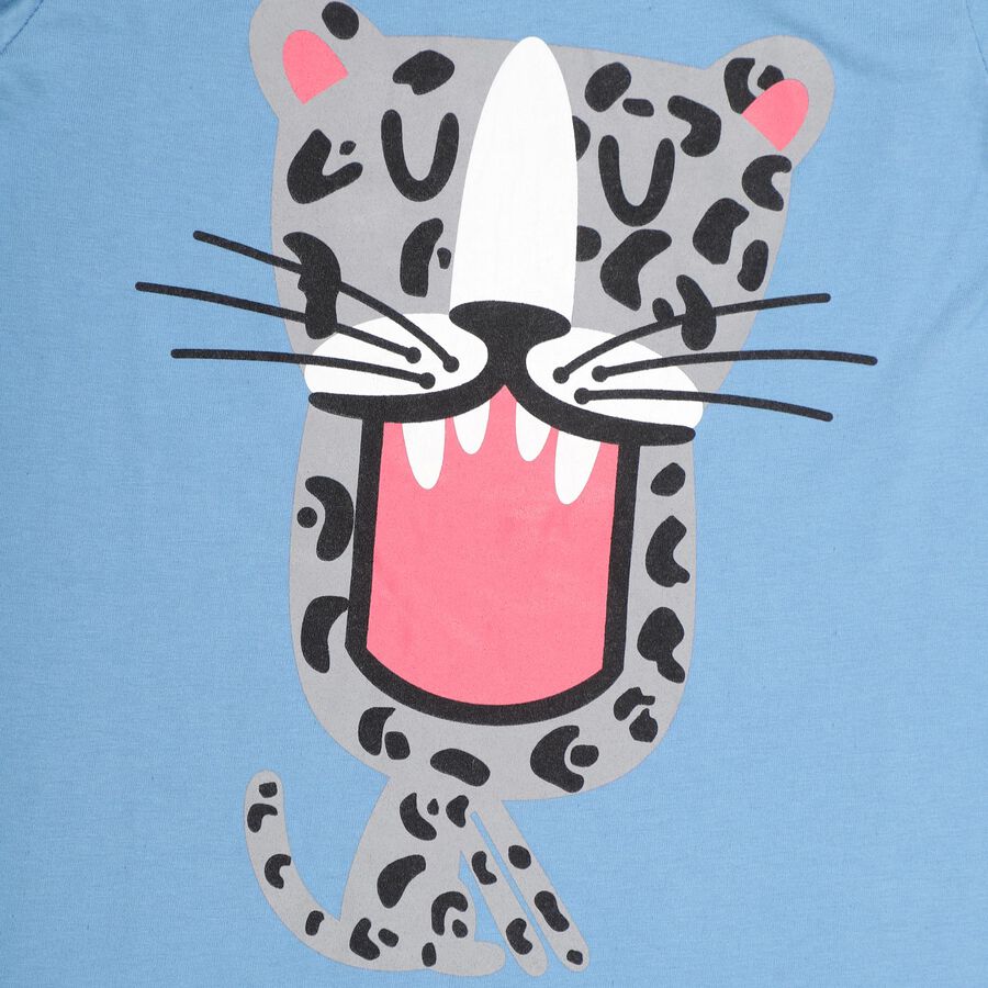 Boys' Light Blue Round Neck Casual T-Shirt, Light Blue, large image number null