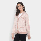 Round Neck Cardigan, Light Pink, small image number null