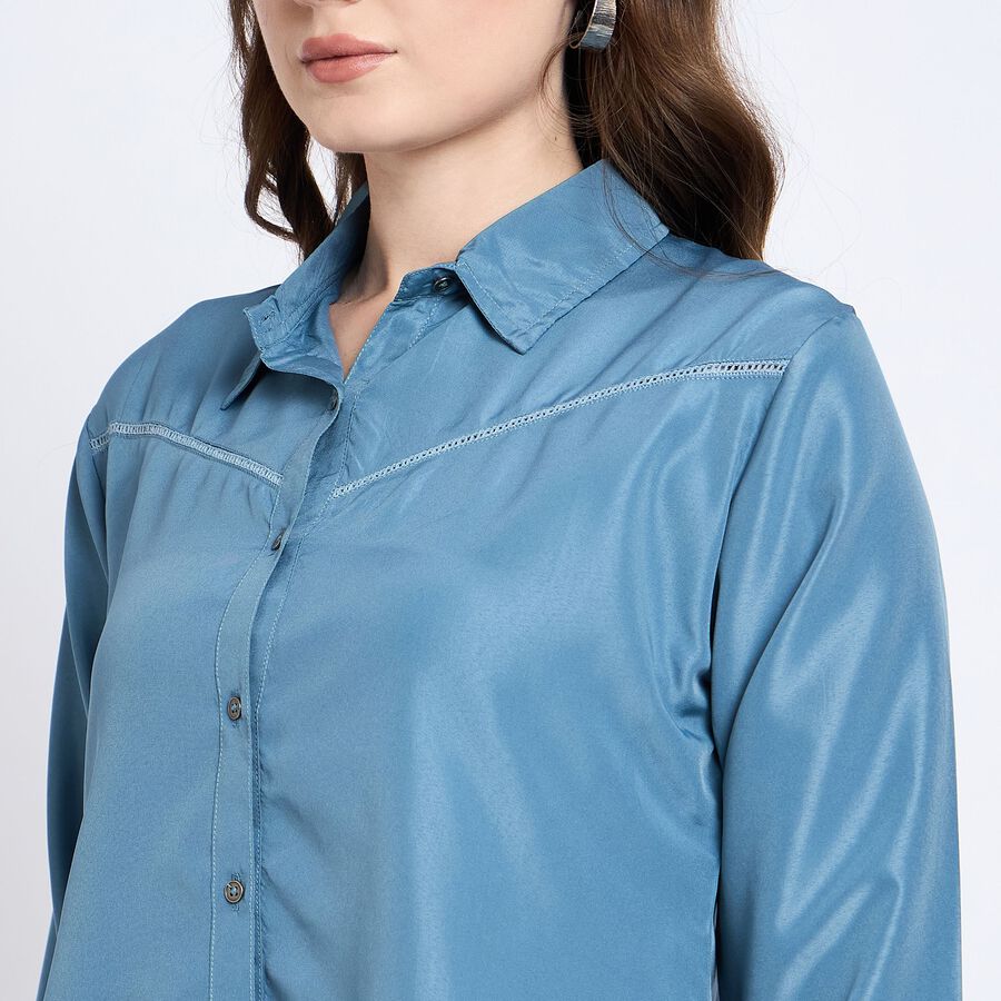 Ladies' Shirt, मध्यम नीला, large image number null