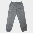 Boys Grey Regular Fit Cargo Trousers, Light Grey, small