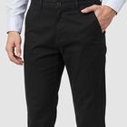 Men's Black Slim Fit Chino Trousers, Black, small