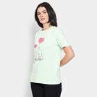 Ladies' 100% Cotton Round Neck T-Shirt, निऑन ग्रीन, small
