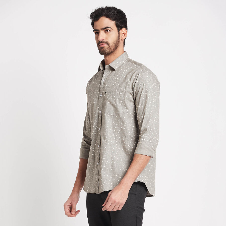 Cotton Printed Casual Shirt, Dark Grey, large image number null