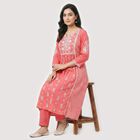 Women's Light Pink Floral Printed Ethnic Set, Light Pink, small