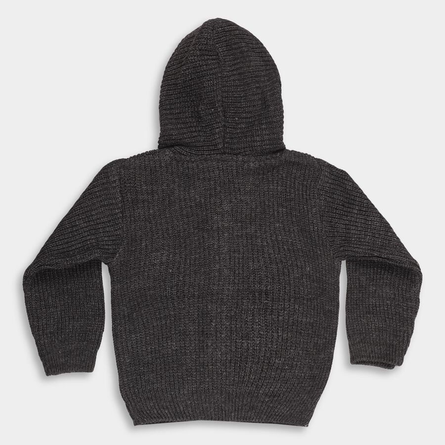 Infants Charcoal Hooded Casual Pullover, Charcoal, large image number null