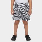 Boys' Black and White Checkered Cotton Blend Bermuda Shorts, चारकोल, small