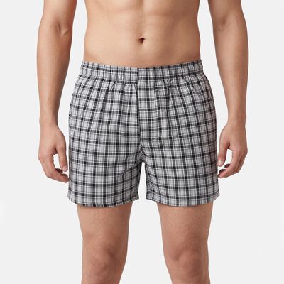 Men's Dark Grey Regular Fit Solid Boxers