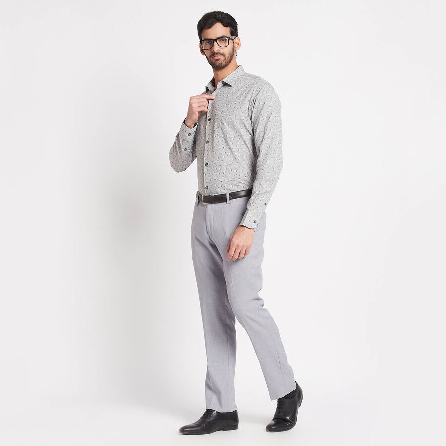 Printed Formal Shirt, Light Grey, large image number null