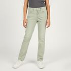Girls' Light Sage Green Straight Fit Jeans, Light Green, small image number null