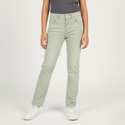 Girls' Light Sage Green Straight Fit Jeans
