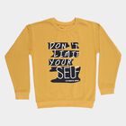 Boys Mustard Crew Neck Graphic Print Sweatshirt, मस्टर्ड, small image number null