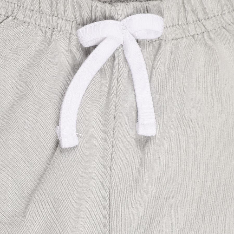 Infants' Light Grey Cotton Round Neck Solid Baba Suit, Light Grey, large image number null