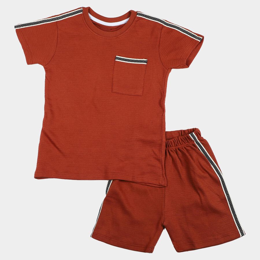 Boys' Knit Baba Suit, Rust, large