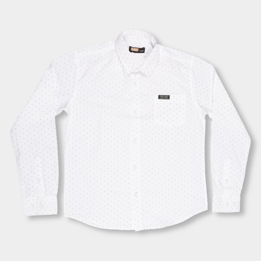 Boys' 100% Cotton Casual Shirt , White, large image number null