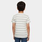 Boys Off-White Round Neck Casual Half Sleeve T-Shirt, Off White, small