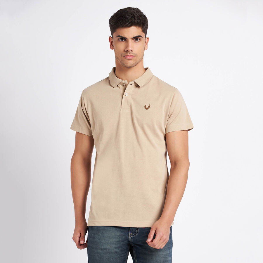 Solid Polo Shirt, Beige, large image number null