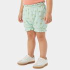 Girls' Mint Green Regular Fit Floral Ruffled Bloomer, Light Green, small
