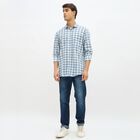 Men's Light Blue Cotton Spread Collar Casual Shirt, Light Blue, small image number null