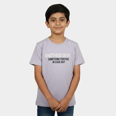 Boys Light Blue Crew Neck Regular Boys T-Shirt